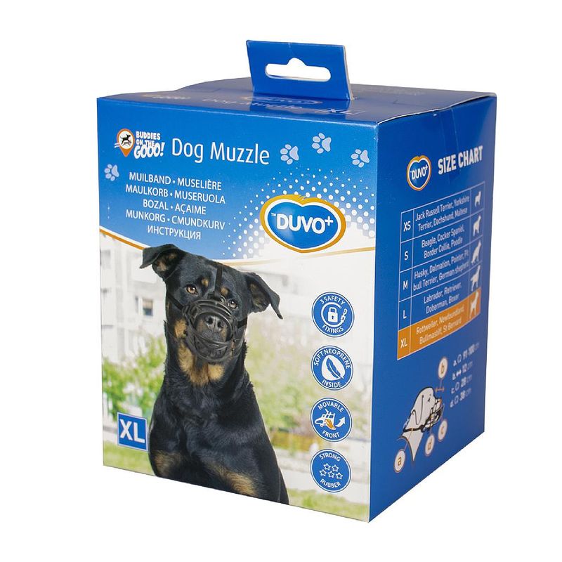 DUVO BOZAL GOMA PERRO (T-XL ( ROTTWEILER - MARTIN - SAN BERNARDO )