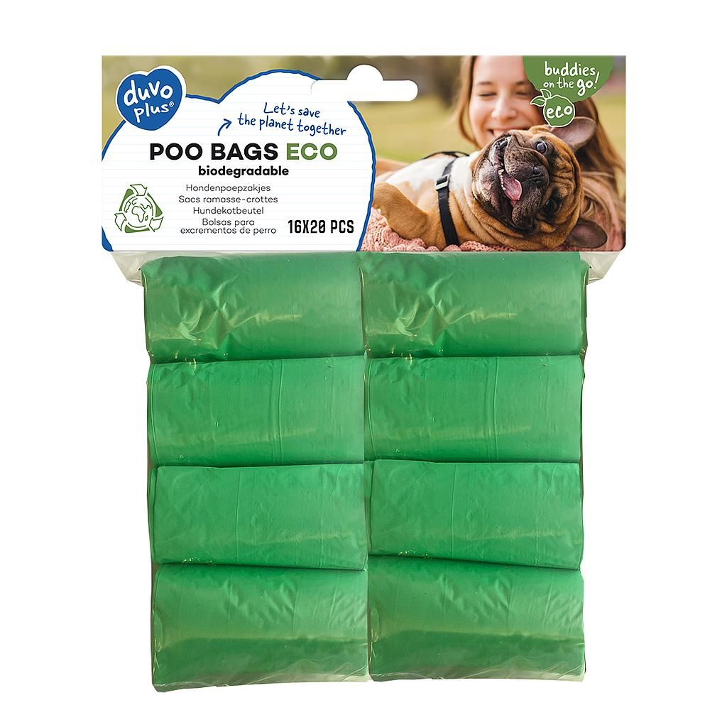 BOLSAS HIGIENICAS BIODEGRADABLES VERDES( BLISTER 16 rollos x  20 UNI)
