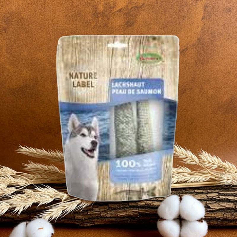 Snack natural de piel de salmón para perros – Bubimex 100 g