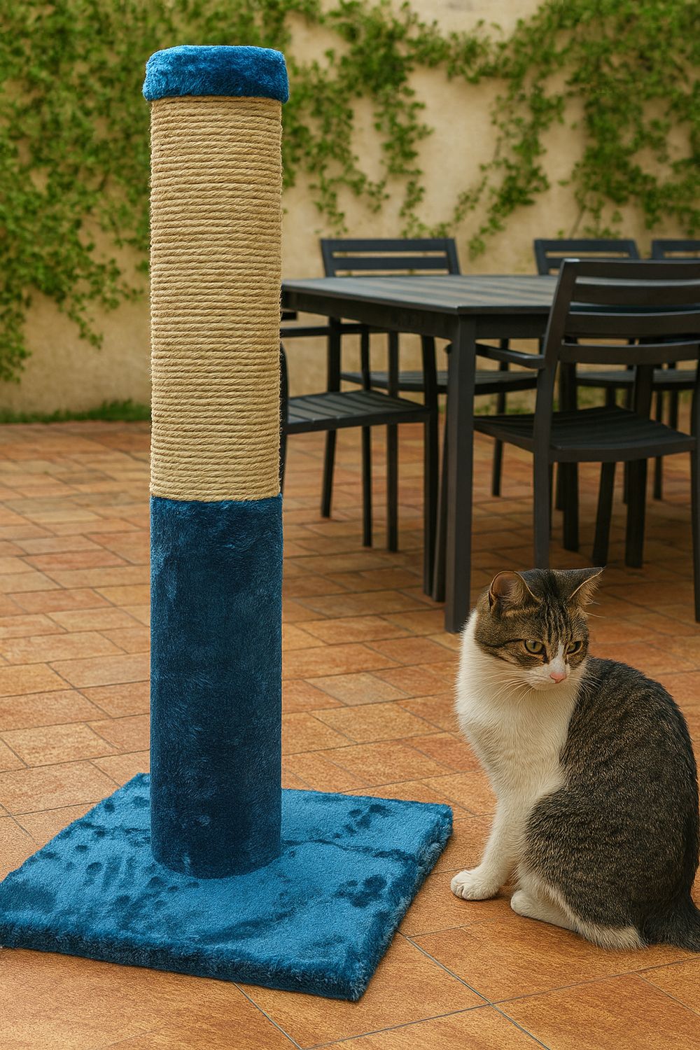 Rascador Cedar para gatos Azul 38 x 38 x 38 x 78 cm