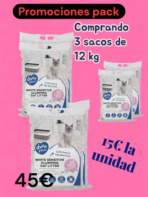 Cat Litter White Sensitive Clumping /Baby Powder 12 kg