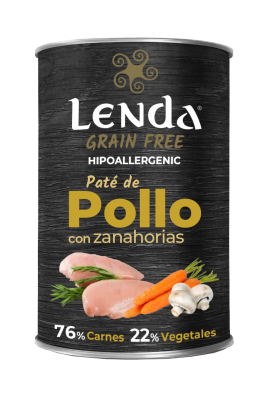 Paté de pollo con zanahoria  400gr ( Sin cereales )