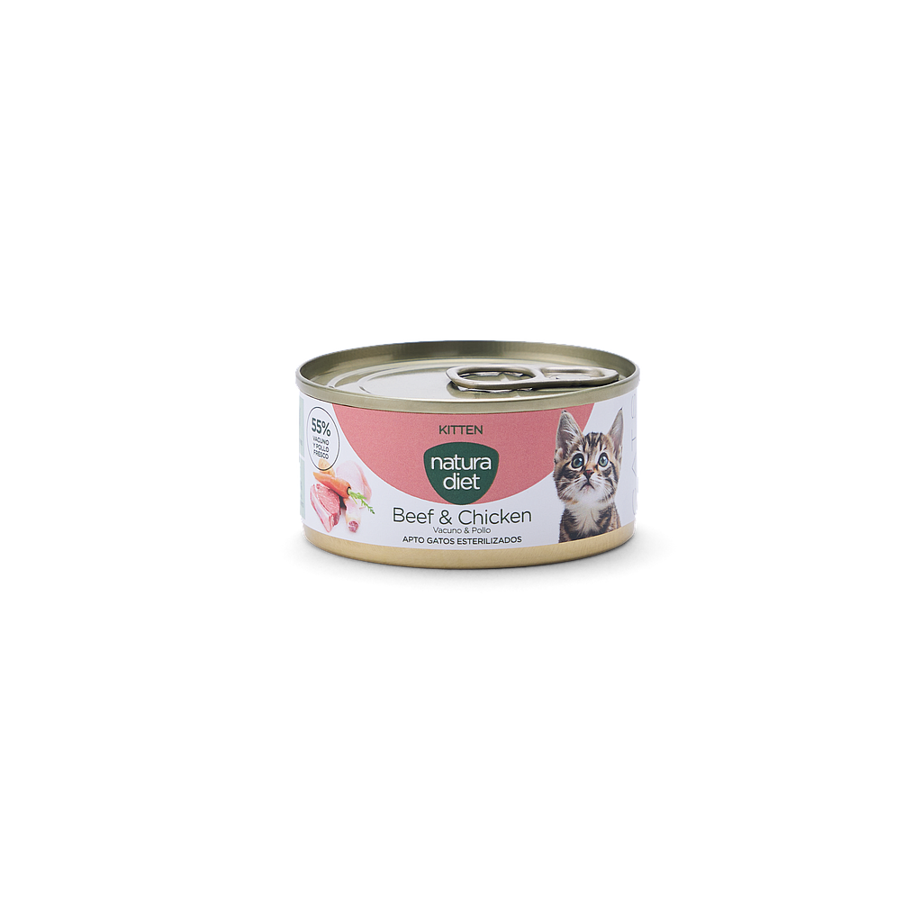 Natura Diet -Kitten -Beef & Chicken -Paté de vacuno y pollo para gatitos Natura Diet -Kitten -Beef & Chicken -Paté de vacuno y pollo para gatitos