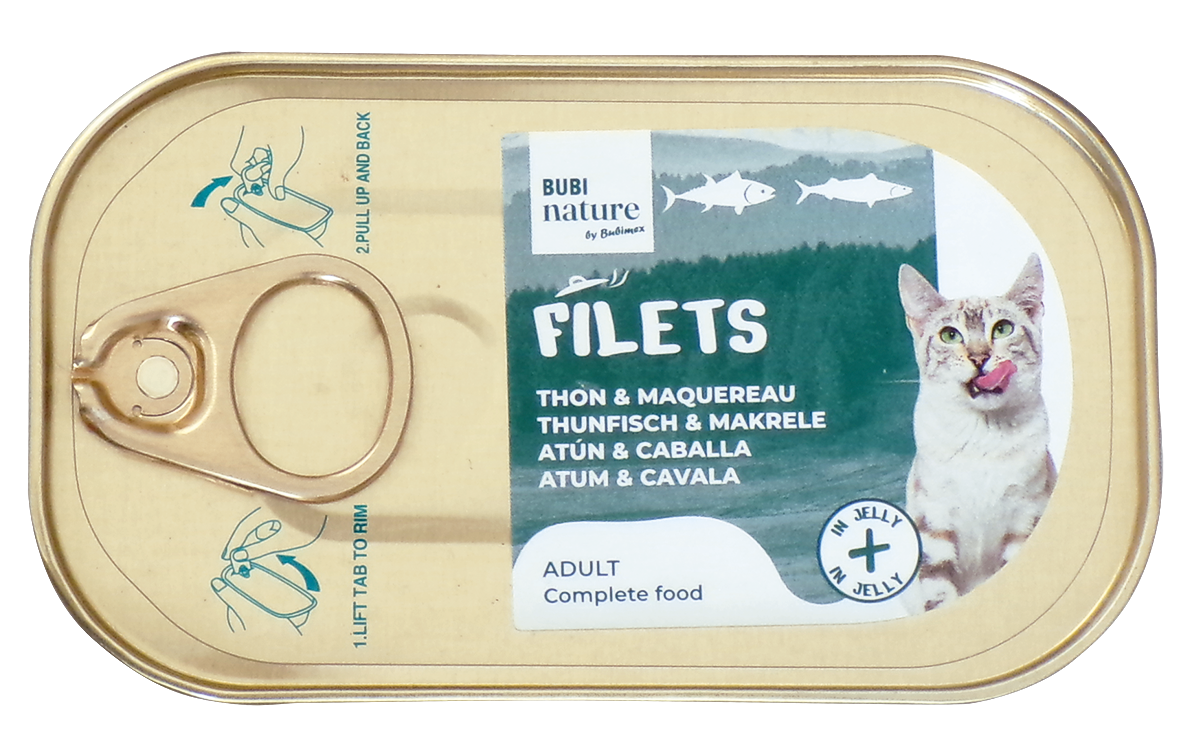 Pack 6 Bubi Nat. Filets Atún/Caballa gelatina. 85g- uni/1.58€