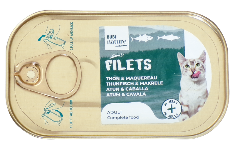 Pack 6 Bubi Nat. Filets Atún/Caballa gelatina. 85g- uni/1.58€