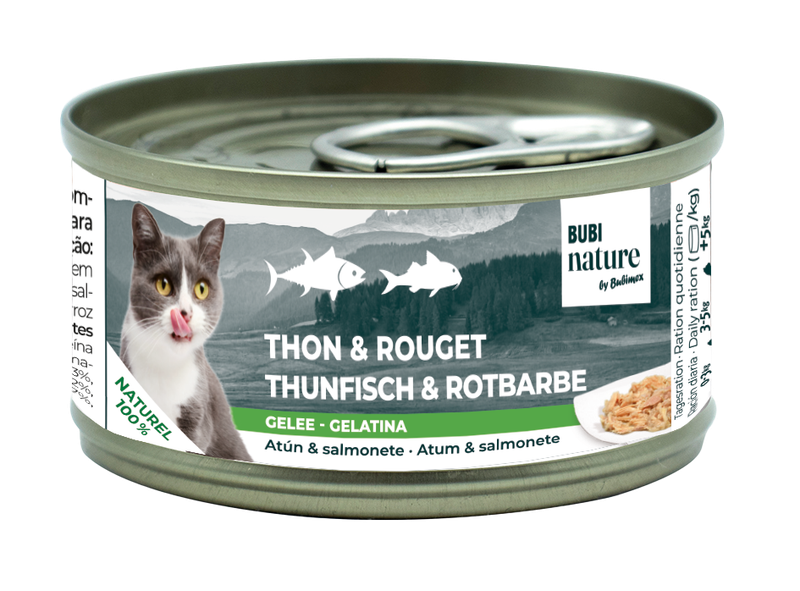 Pak 6 Bubi Nat. CAT Atún/Salmonete gelatina 70g - uni/1.49€