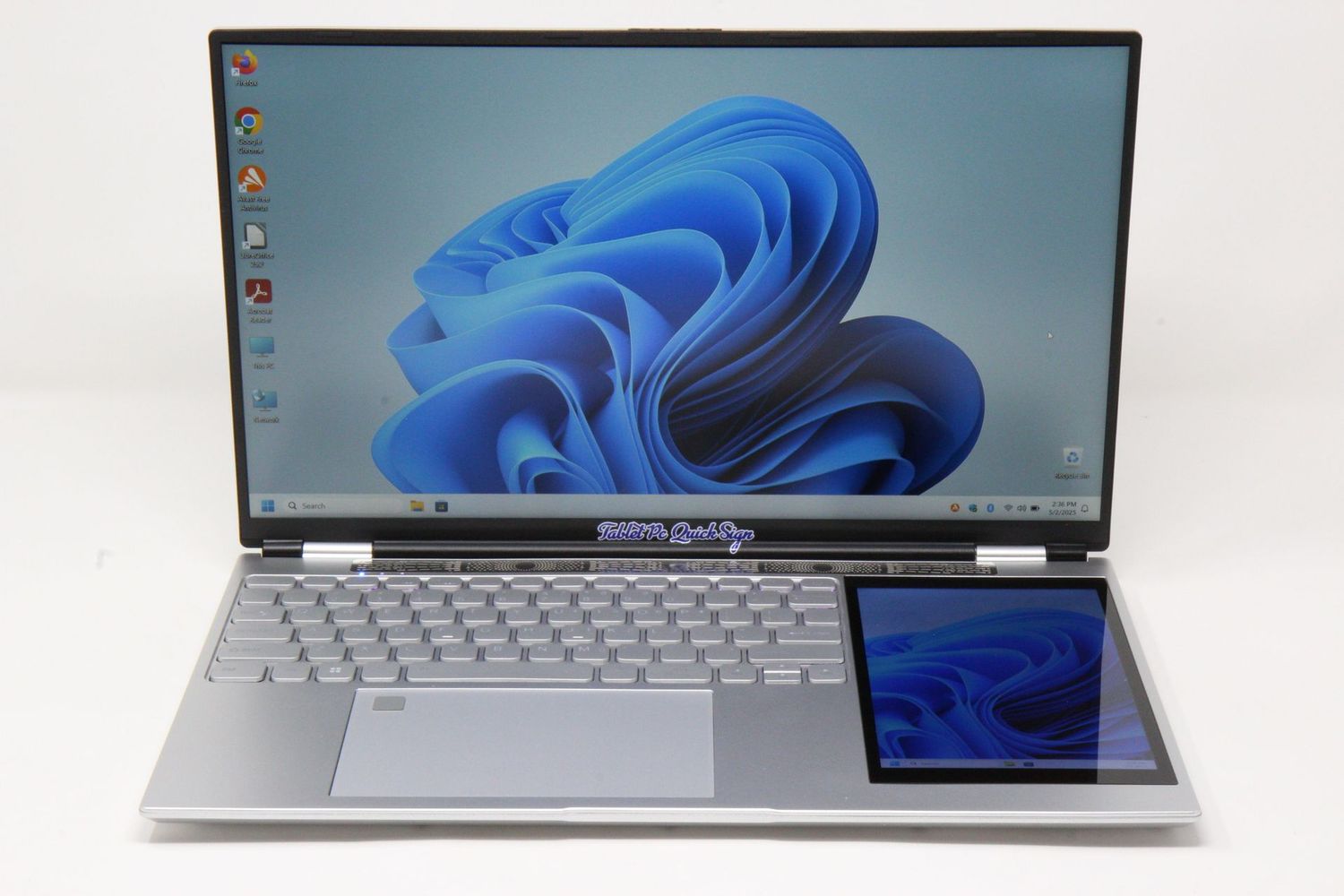 Quick Sign Silver Laptop w/Detachable Webcam