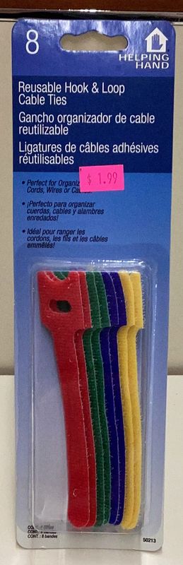 Helping Hand Reusable Hook &amp; Loop Cable Ties -8 pc.