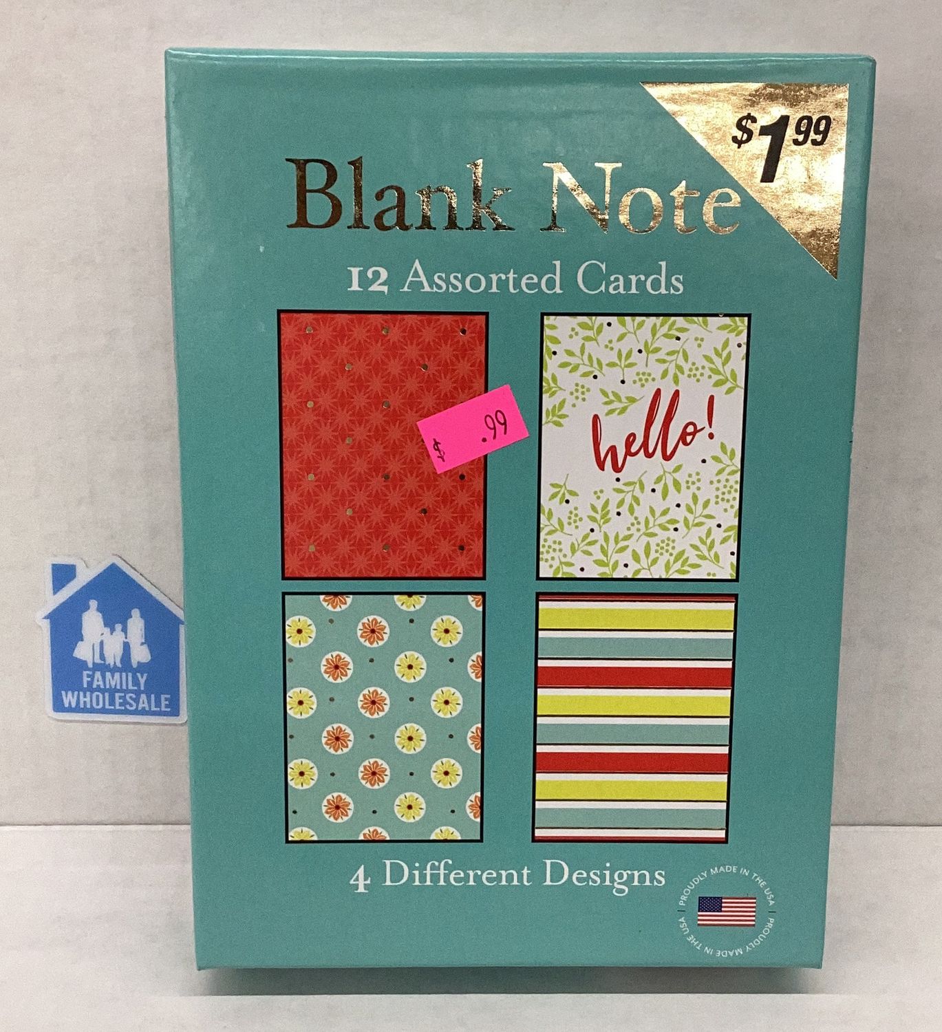 Blank Note Cards 12 Assorted in 4 Designs