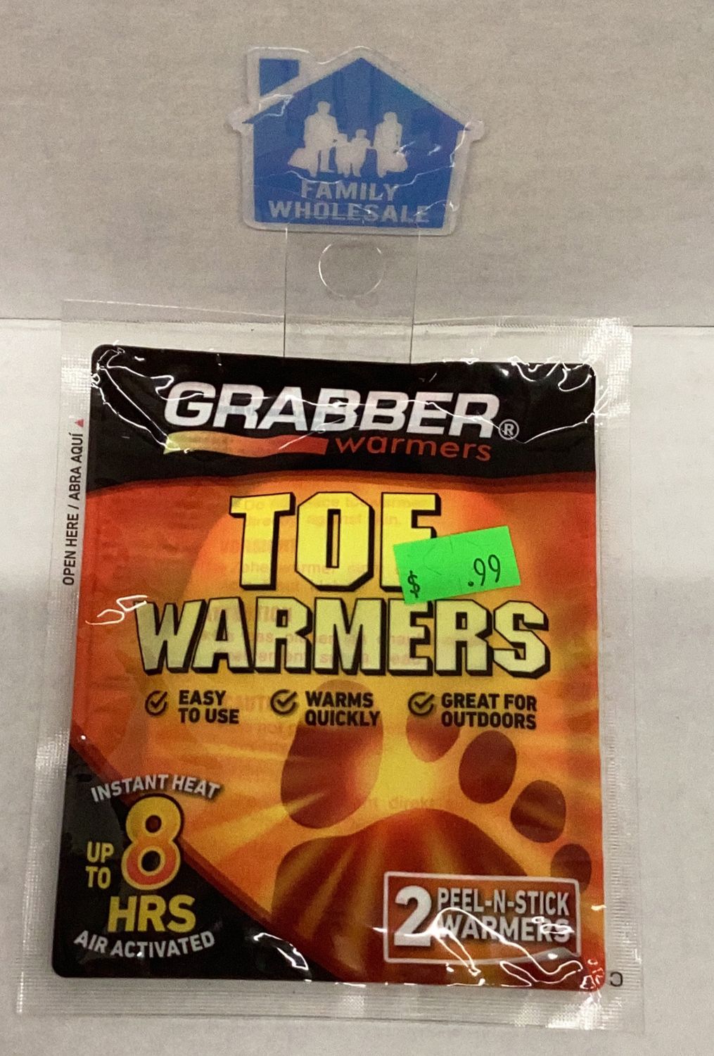 Grabber Toe Warmers - 2 Peel-n-stick Warmers