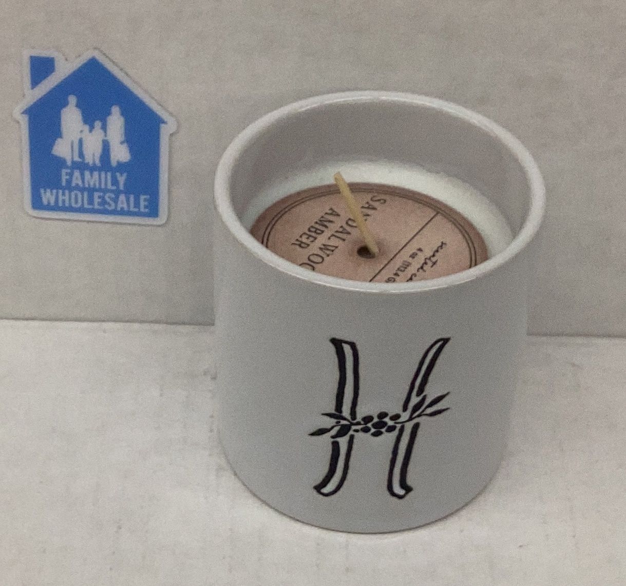 H Sandlewood Amber Scented Candle