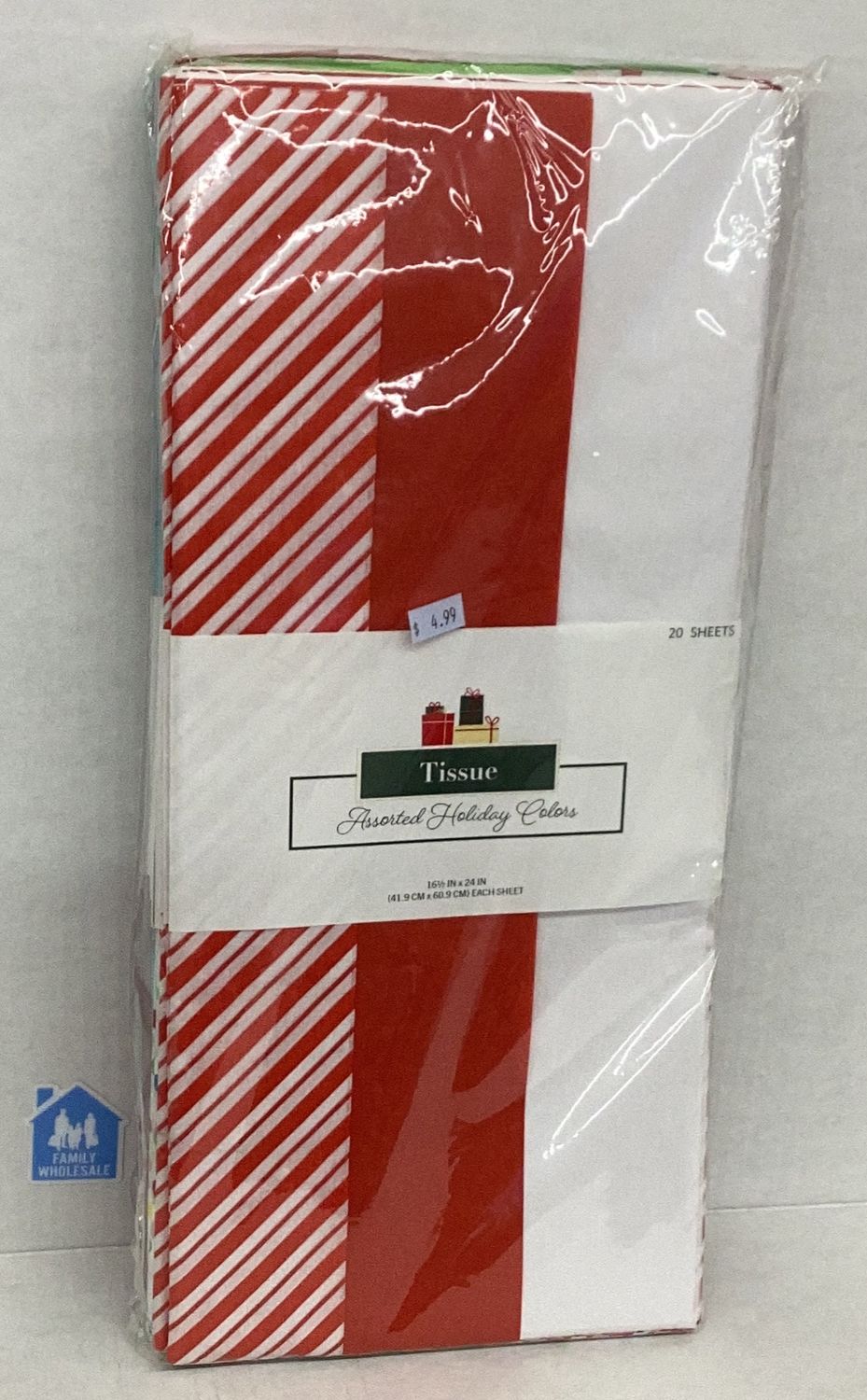Tissue Assorted Holiday Colors 200 Pk