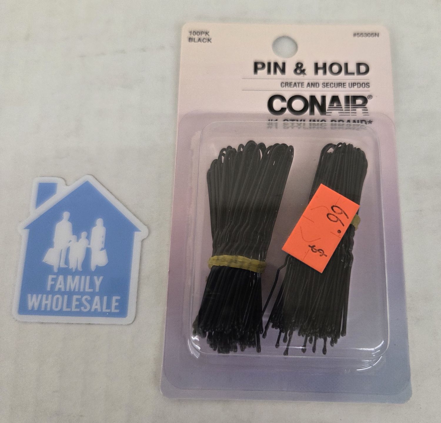 Conair Pin &amp; Hold Hair Pins Black 100 Ct