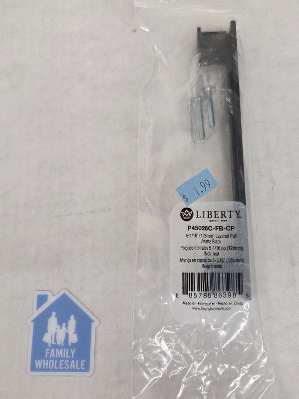 Liberty P45026C-FB 5 1/16 Flat Black Layered Cabinet Drawer Pull