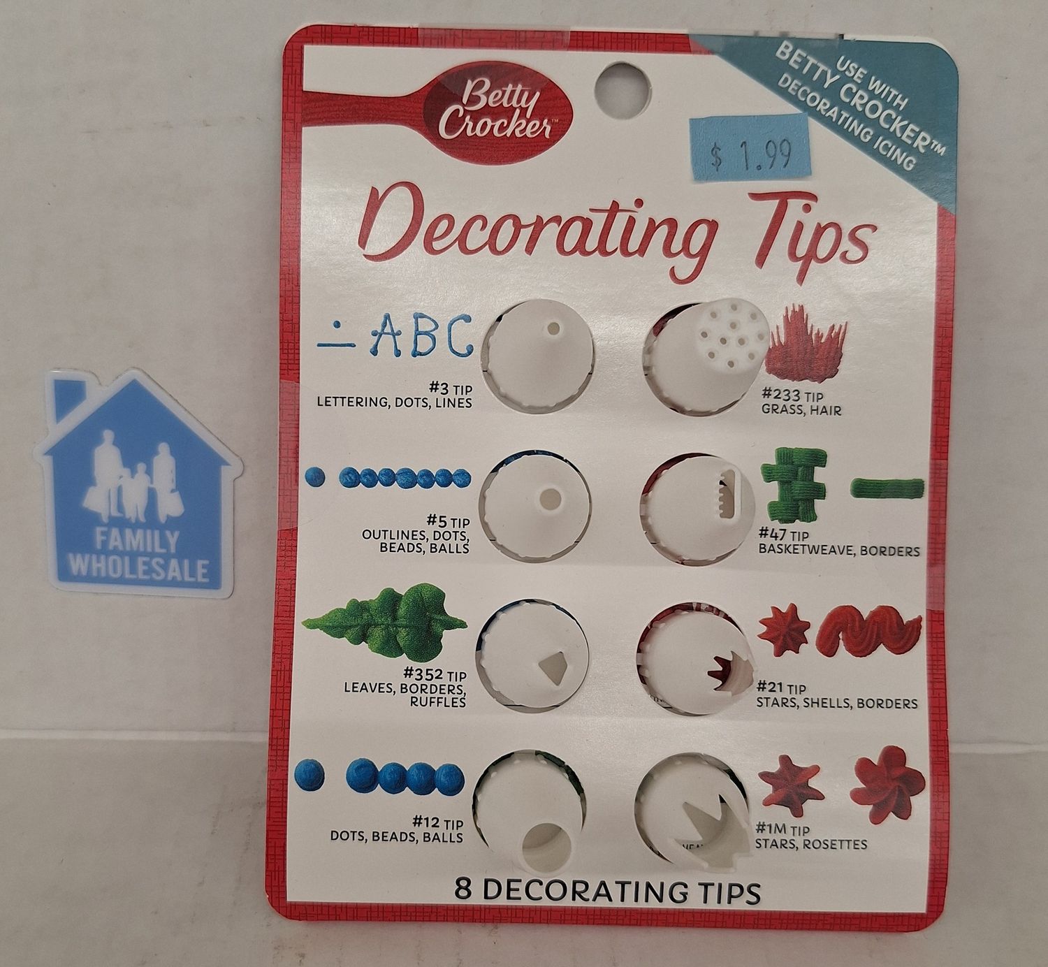 Betty Crocker Plastic Decorating Tips - 8ct