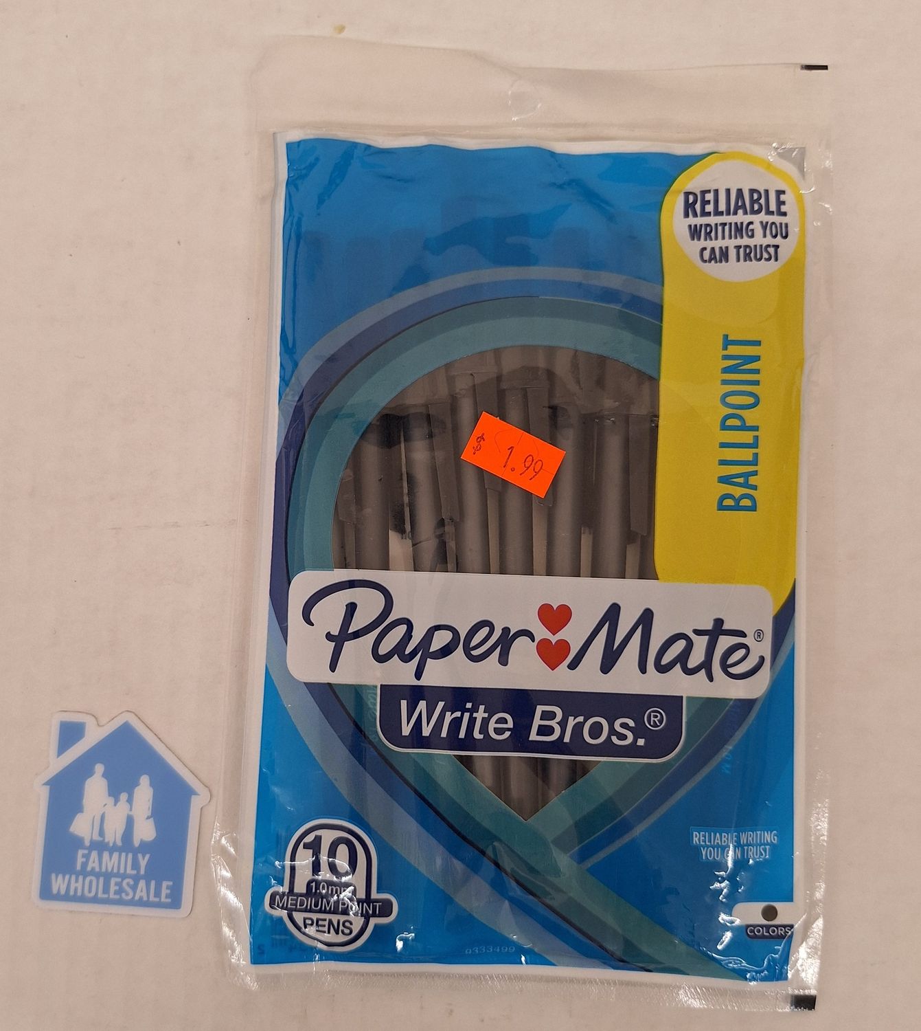 Black Medium Tip Write Brothers Stick Ballpoint Pens