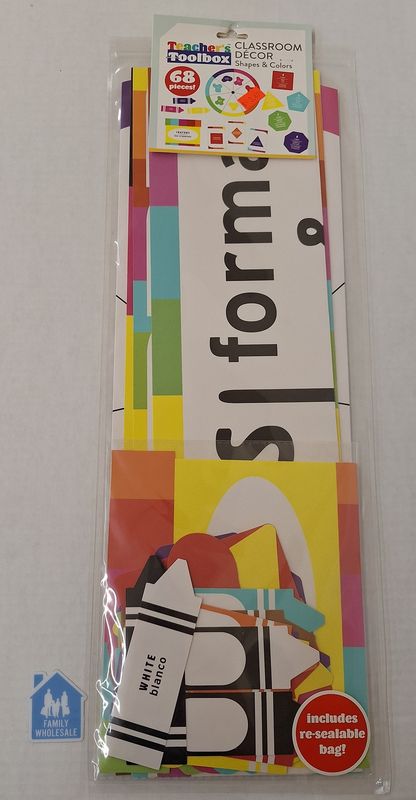 Teacher&#39;s Toolbox Classroom Decor Shapes &amp; Colors 68 pcs