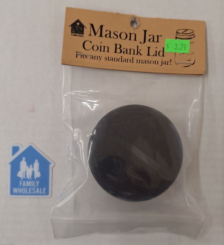 Mason Jar Coin Bank Lid - fits standard mason jar