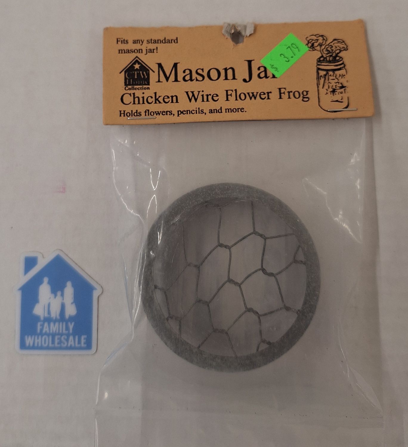 Mason Jar Chicken Wire Flower Frog - fits any standard Mason jar!