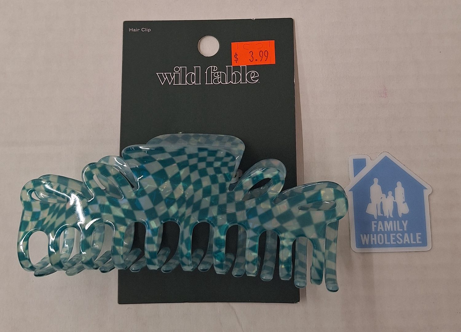 Wild Fable Green Checkered Hair Clip