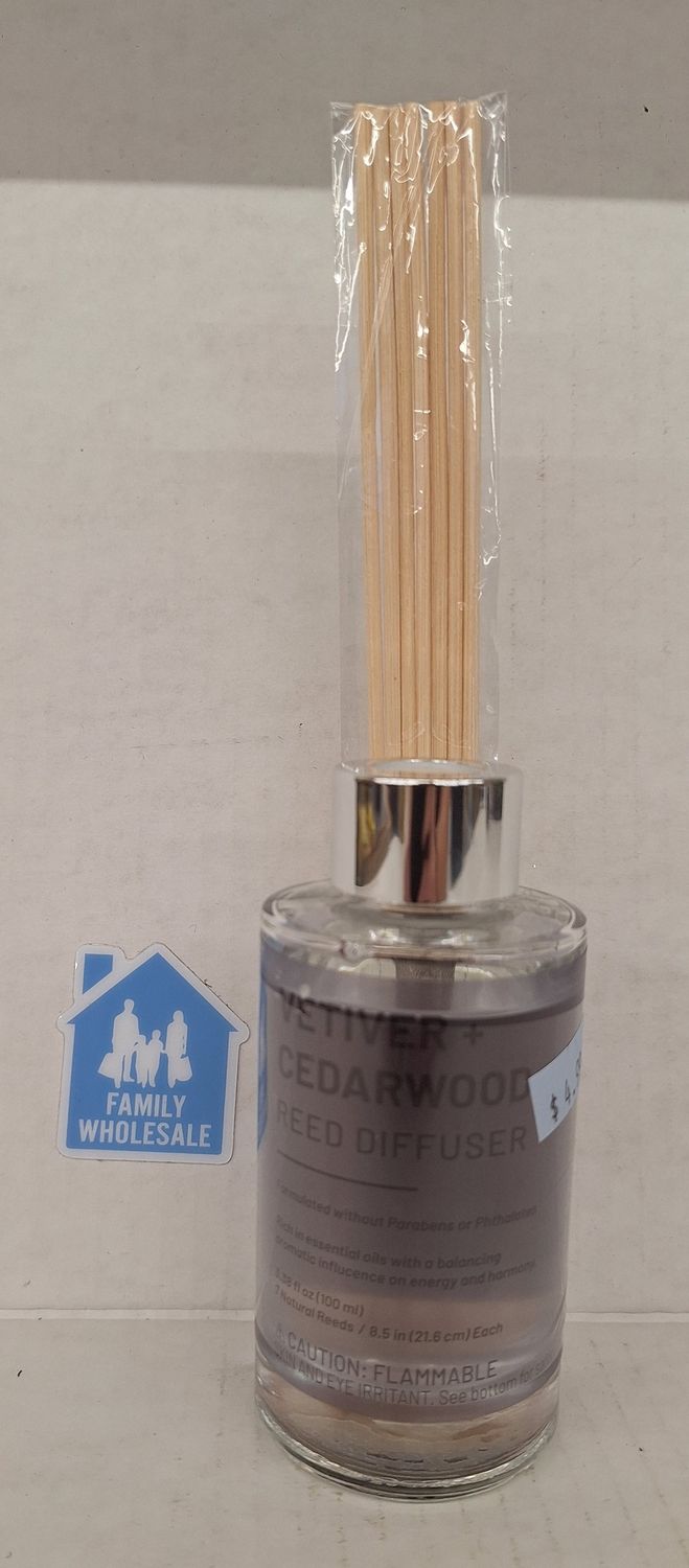 Vetiver + Cedarwood Reed Diffuser 3.38 oz 7 Natural Reeds