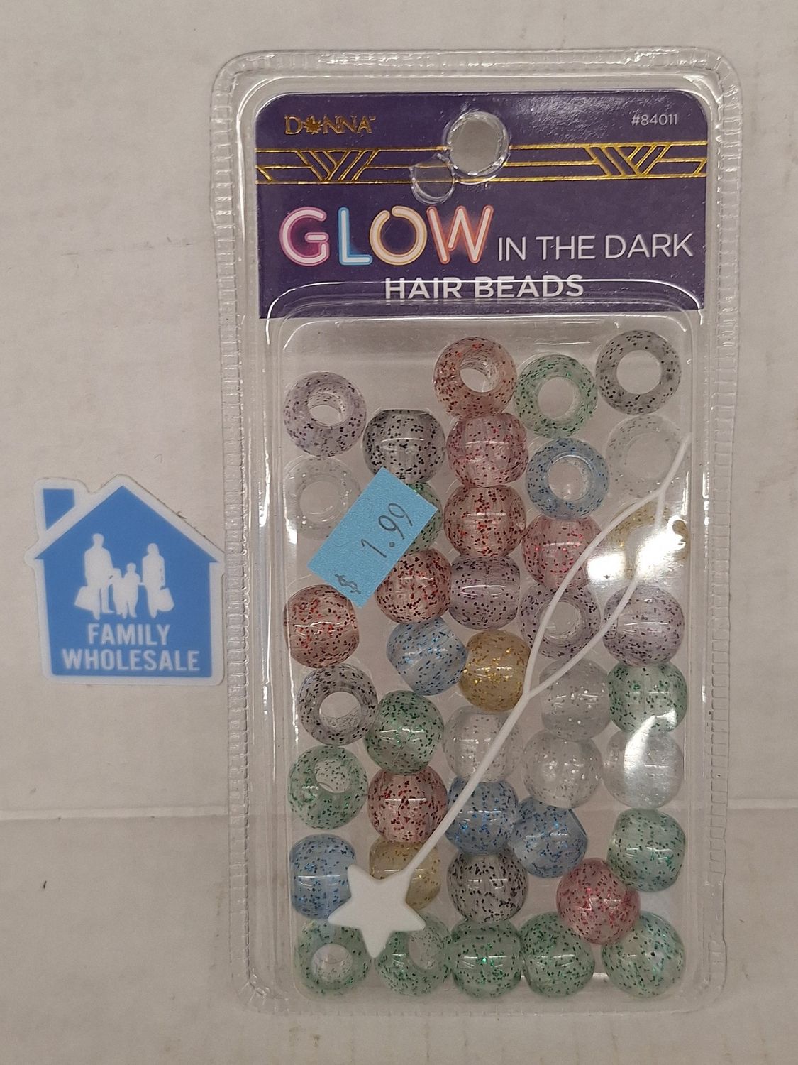 Donna Glow In The Dark Hair Beads