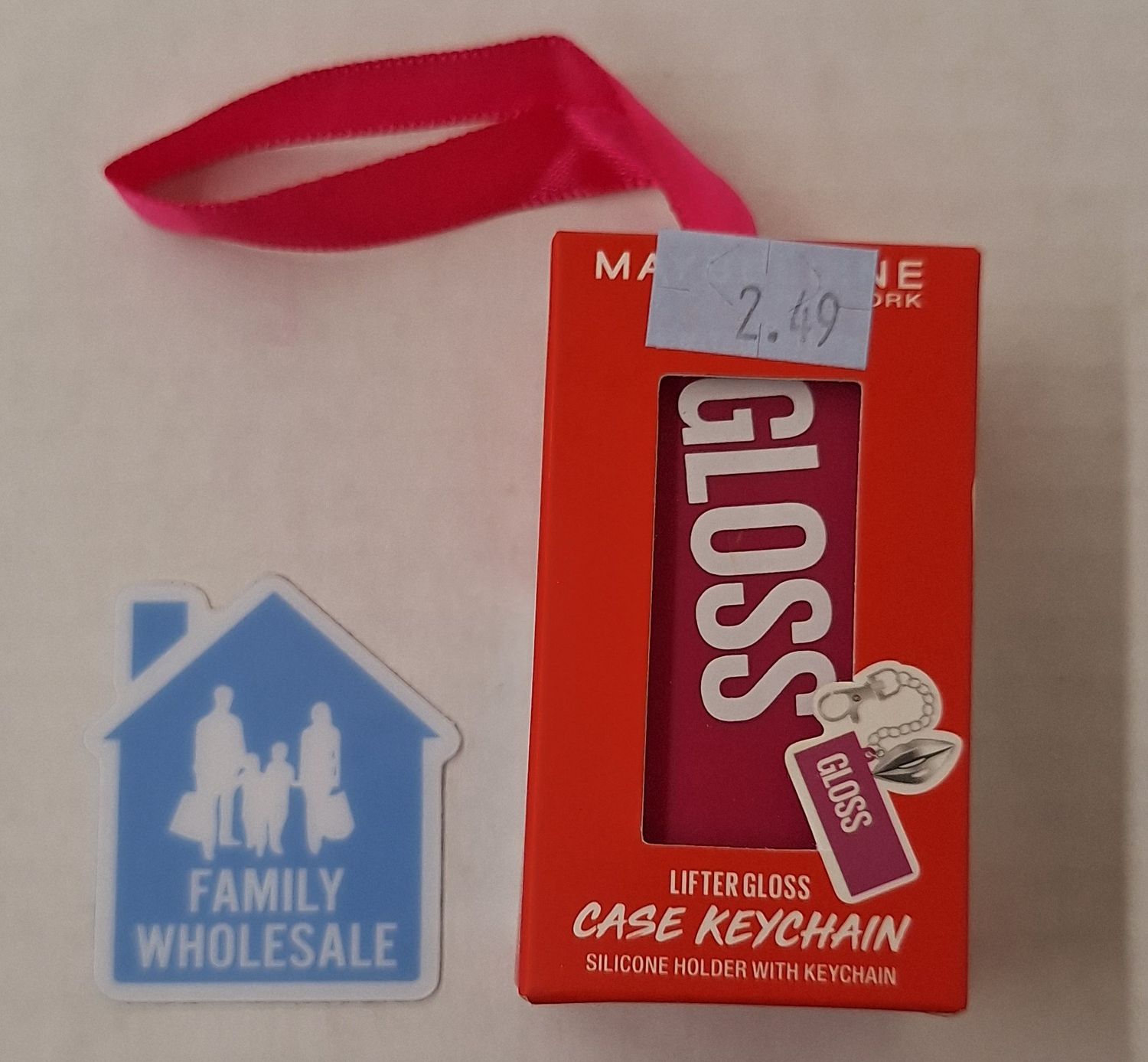 Maybelline New York Lifter Gloss Silicone Case Keychain Hot Pink