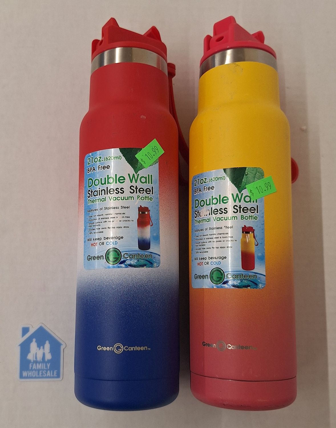 Green Canteen 21 oz Double Wall Stainless Steel Thermal Vacuum Bottle  Assorted Colors