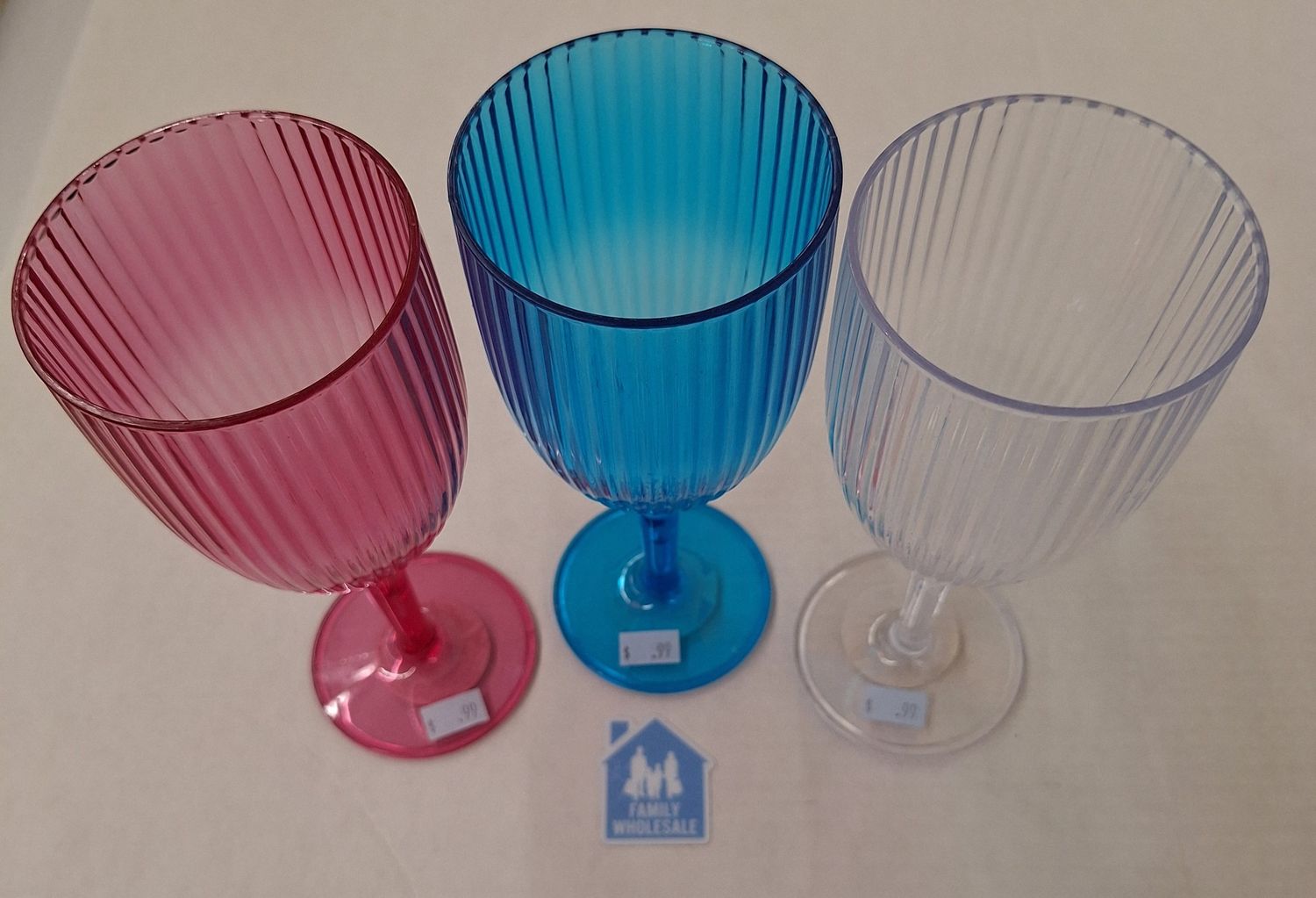 Plastic Wine Glass Assorted Colors