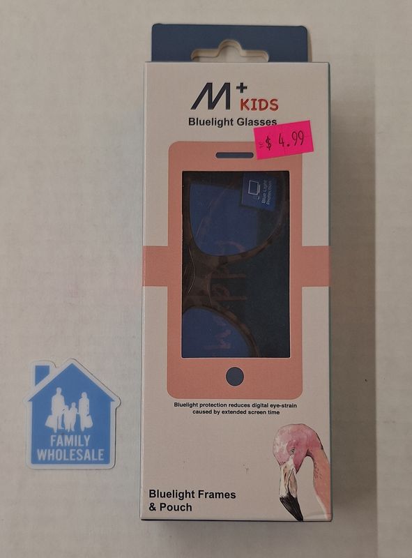 M+ Kids Bluelight Glasses Molly, Pink Tortoise 50-18-136