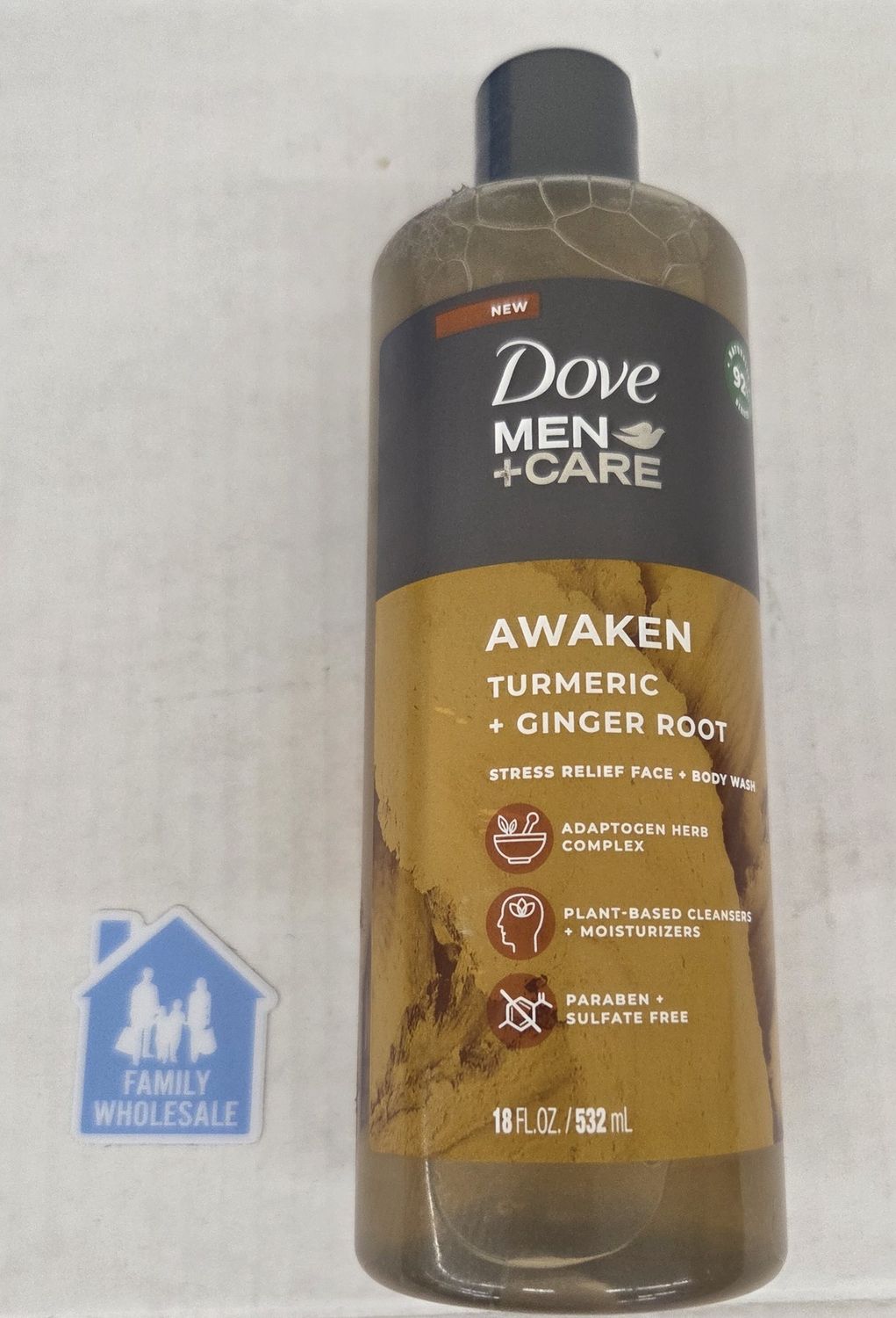 Dove Men+Care Liquid Face &amp; Body Wash for Men Awaken Turmeric + Ginger Root