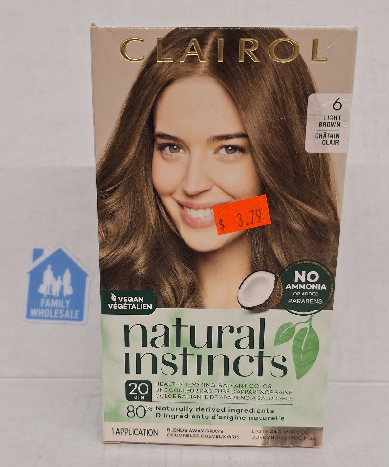 Natural Instincts Clairol Demi-Permanent Hair Color Dye Cream Kit - 6 Light Brow