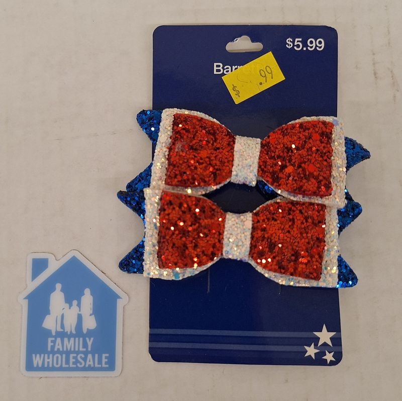 Red White and Blue Patriotic Barrette Alligator Clip 2 Piece