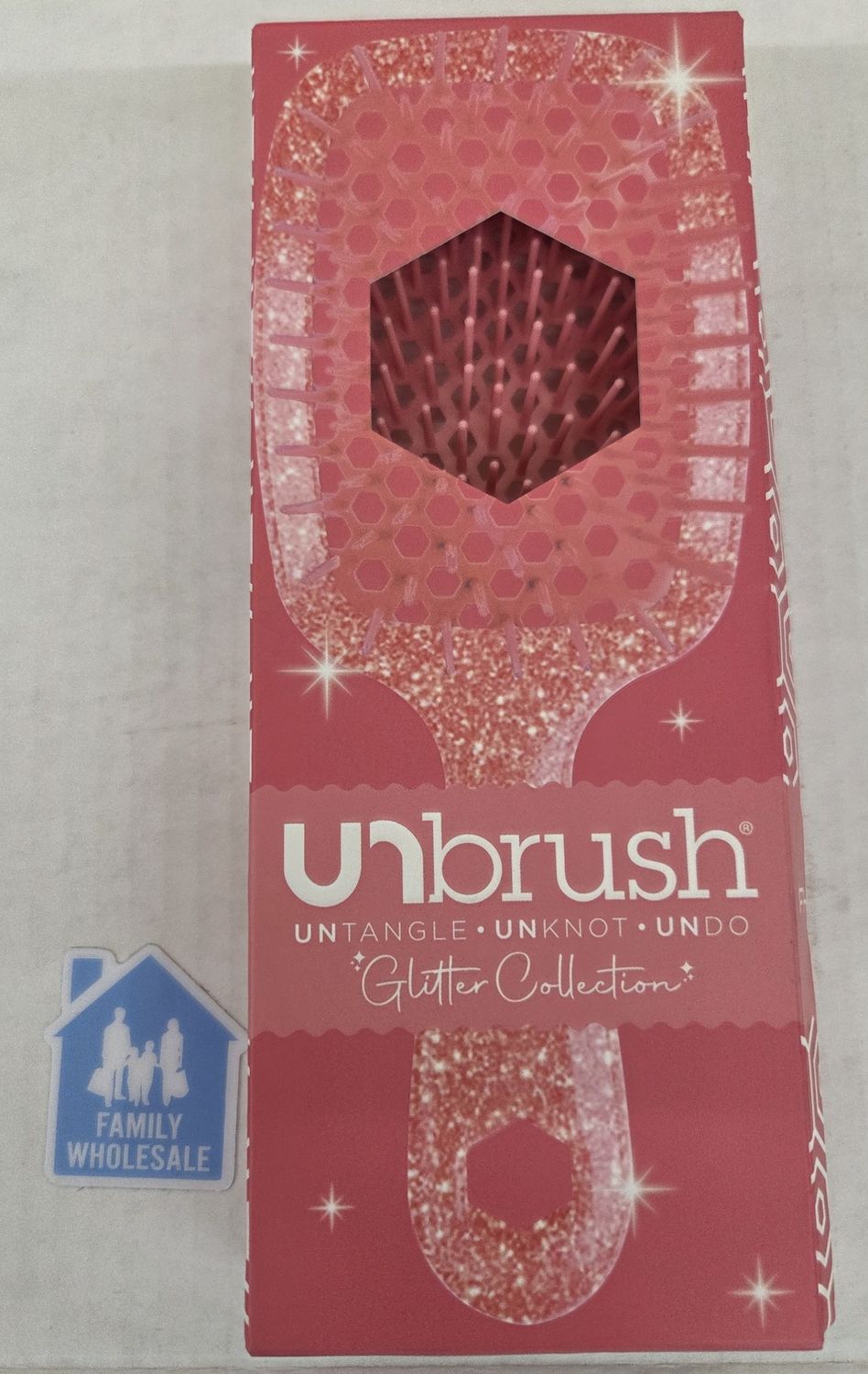 UNbrush Detangler Hair Brush - Glitter Ruby