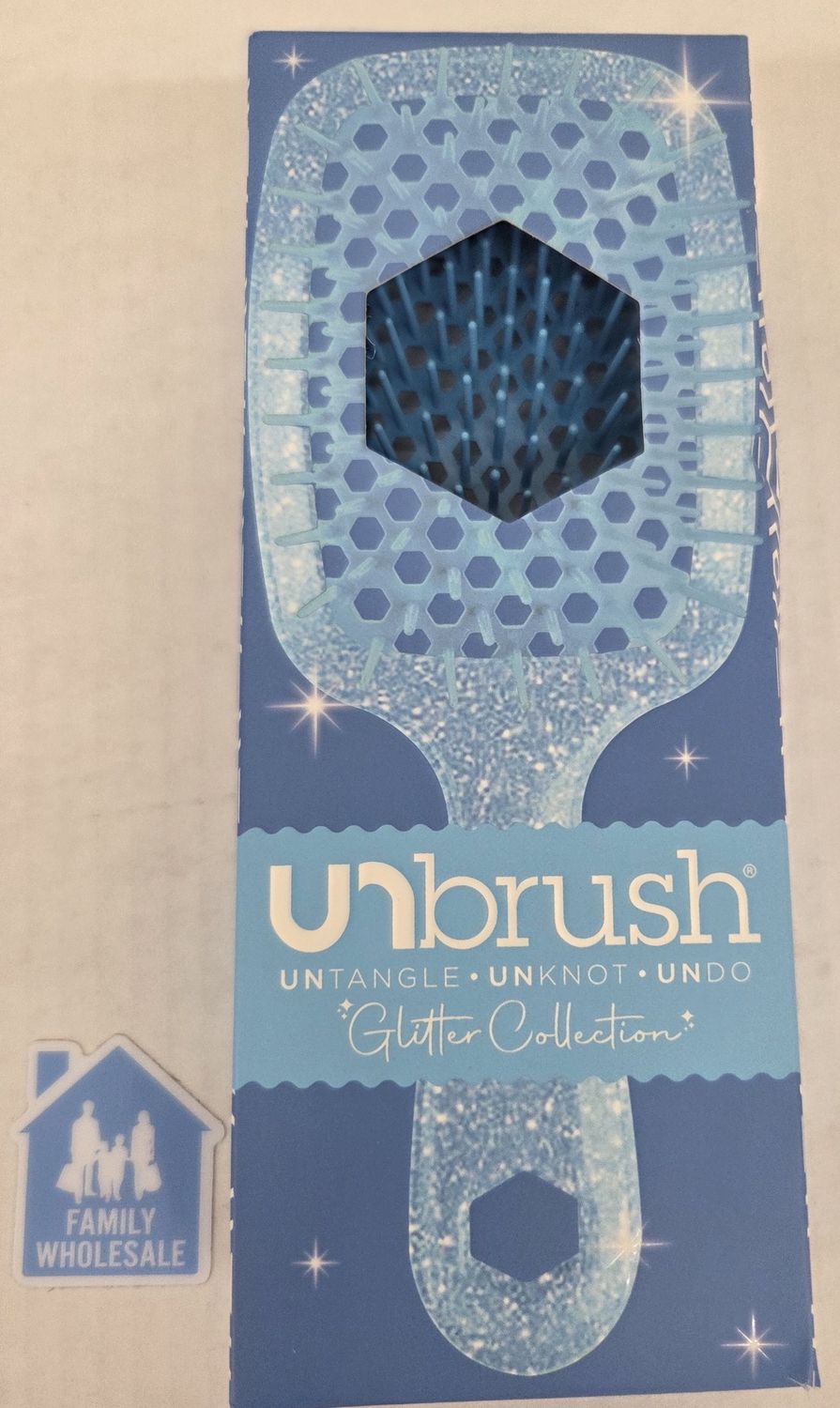 UNbrush Detangler Hair Brush - Glitter Sapphire
