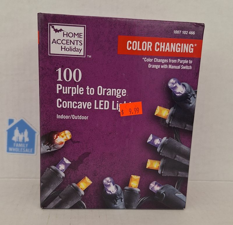 100 Purple to Orange Color Changing Concave LED Lights Indoor/ Outdoor