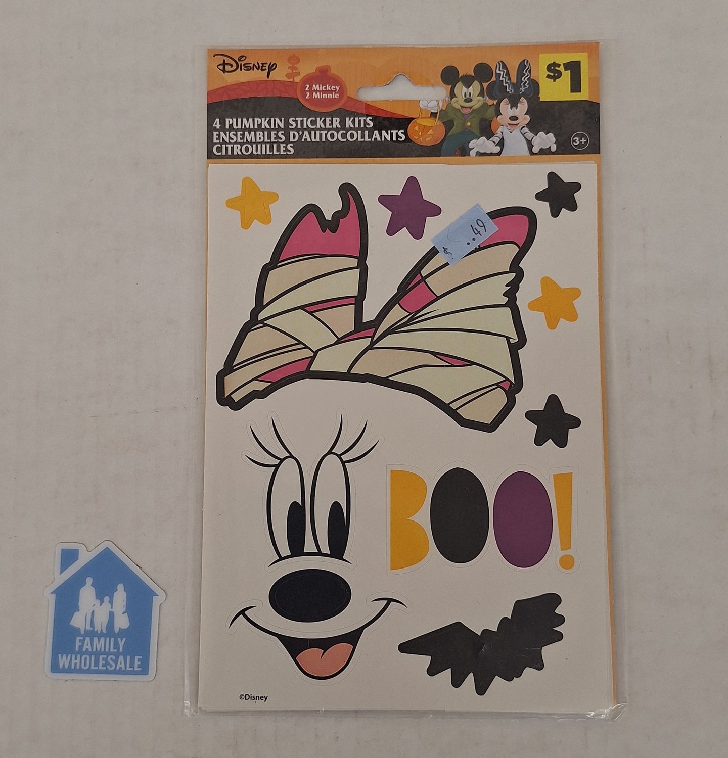 Disney 4 Pumpkin Sticker Kits