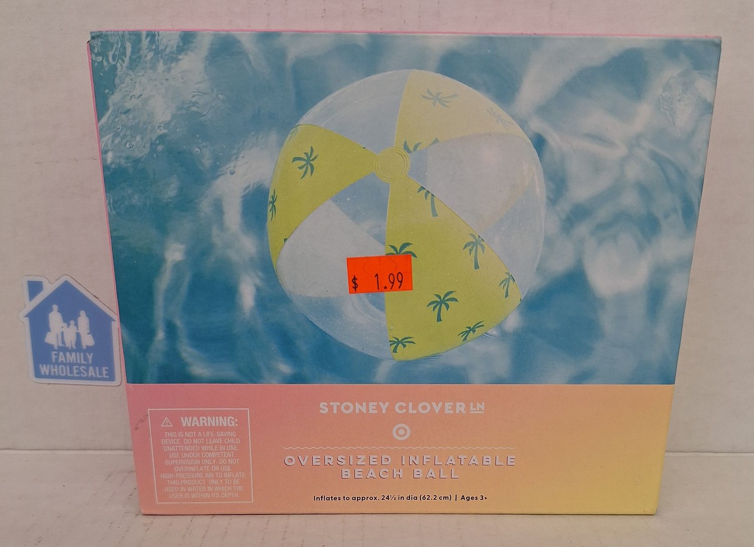 Stoney Clover Ln Oversized Inflatable Beach Ball - Yellow Palm