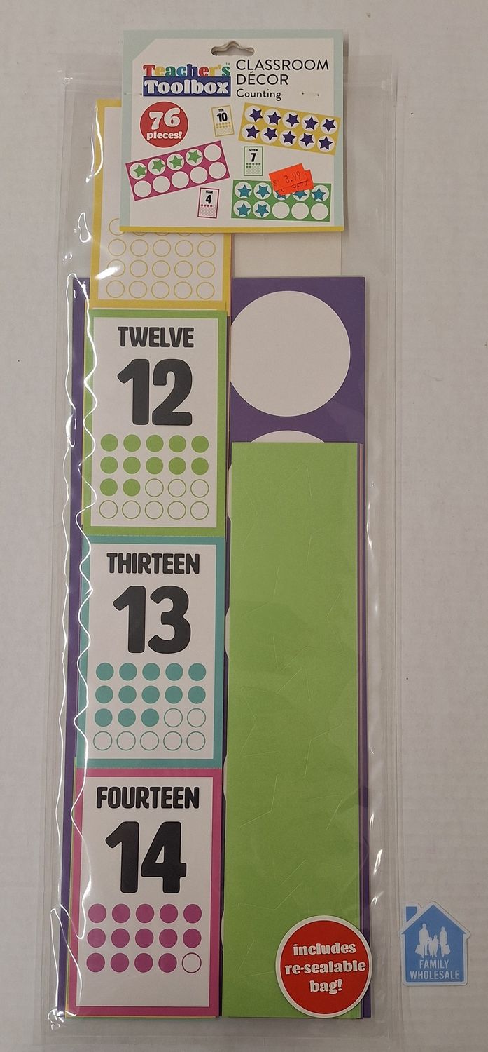 Teacher&#39;s Toolbox 76pc Full Solution Counting Numbers Classroom Décor Kit