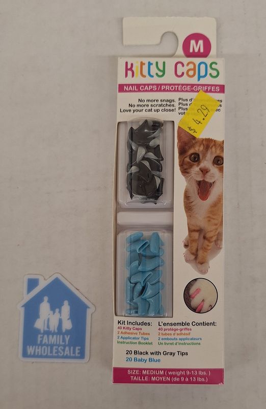 Kitty Caps Nail Claw Caps for Cats Medium (9-13 lbs)