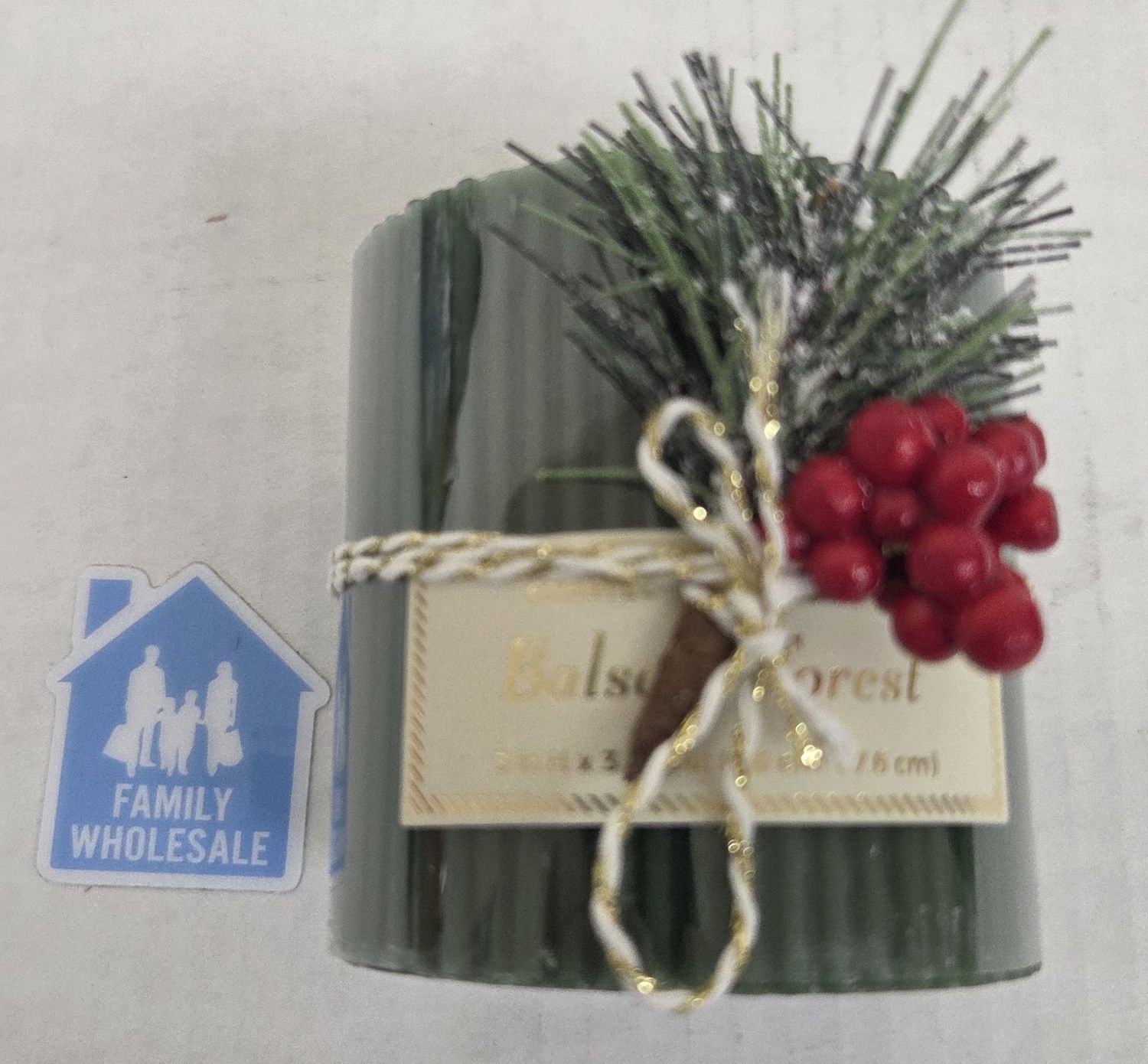 Threshold Ribbed Pillar Candle Balsam Forest