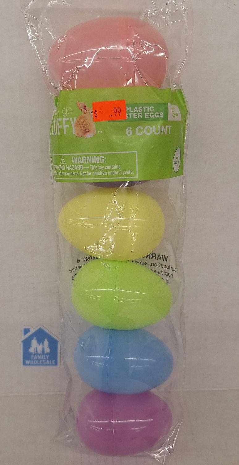 Happy Go Fluffy Plastic Easter Eggs Pastel 6ct
