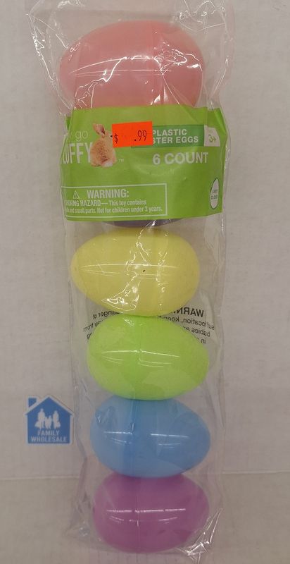 Happy Go Fluffy Plastic Easter Eggs Pastel 6ct