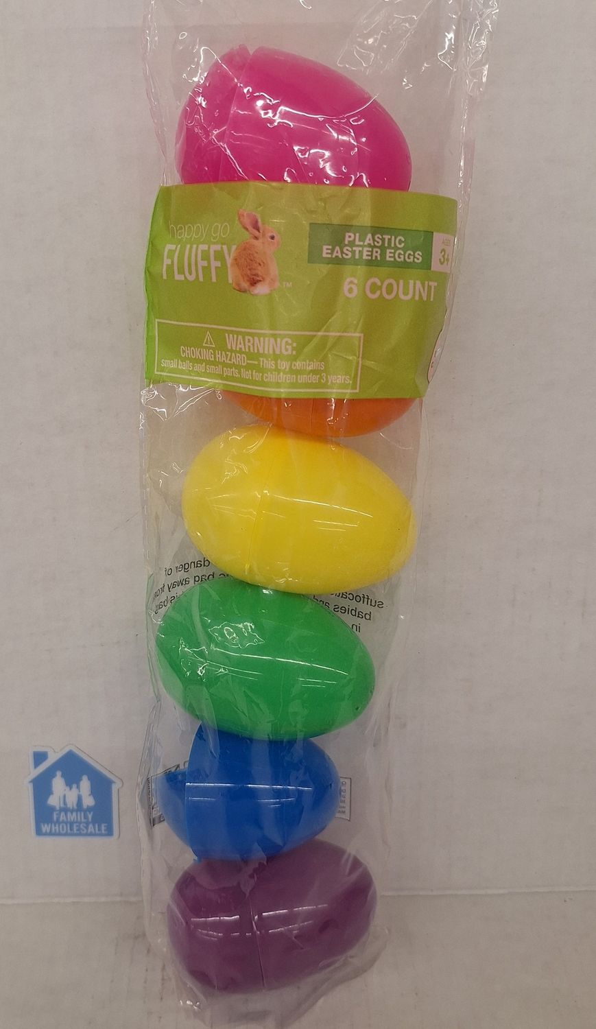 Happy Go Fluffy Plastic Easter Eggs Bright 6ct