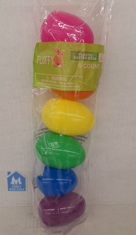 Happy Go Fluffy Plastic Easter Eggs Bright 6ct