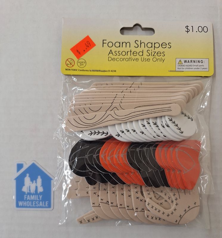 Foam Shapes Assorted Sizes Decorative Use