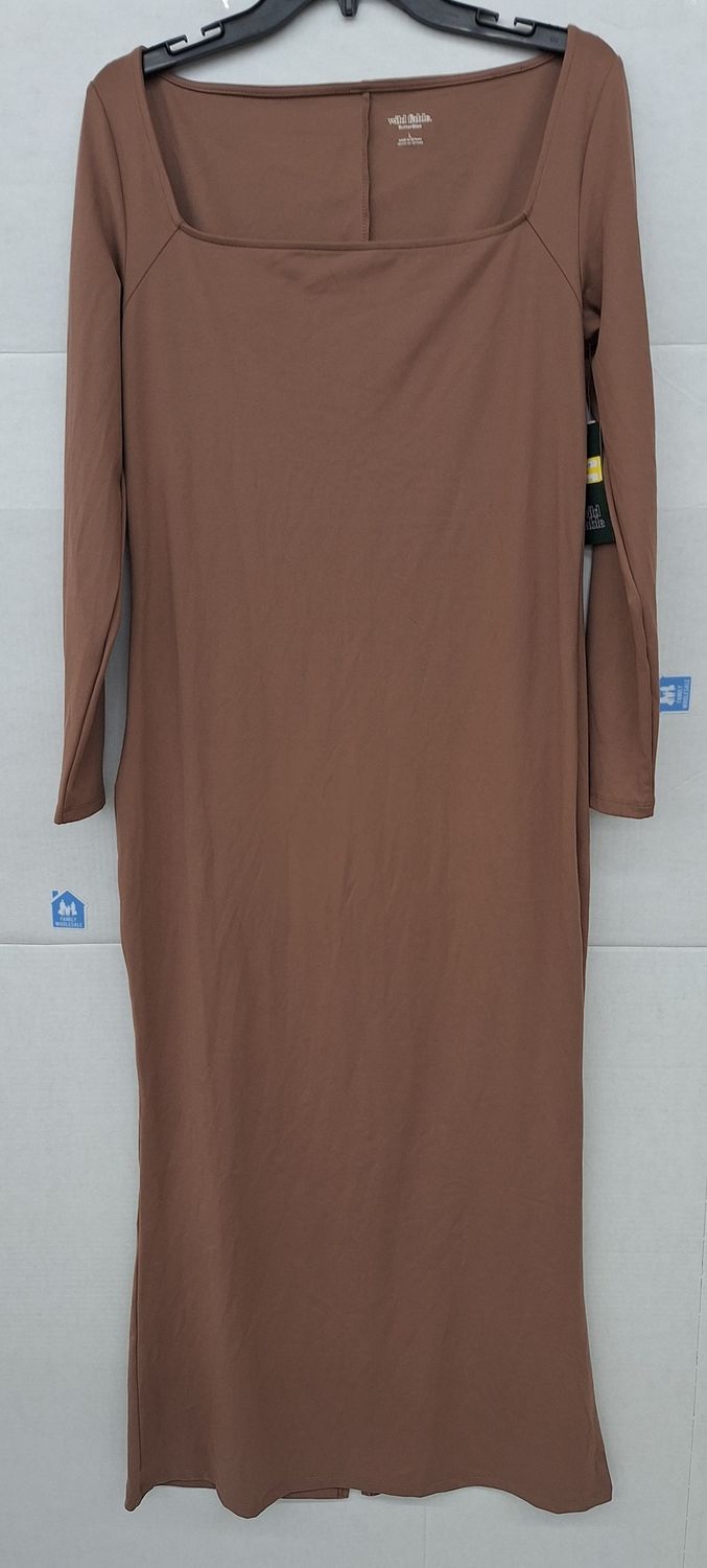 Wild Fable Butter Bliss Dress Dark Taupe L