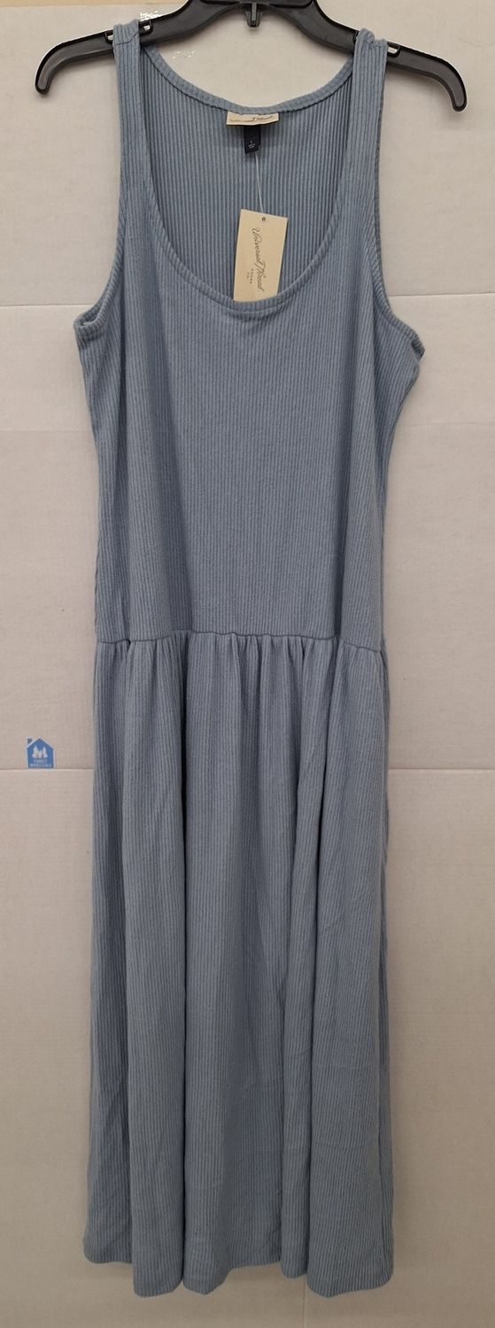 Universal Thread Drop Waist Knit Midi Slip Dress Blue L