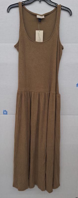 Universal Thread Drop Waist Knit Midi Slip Dress Brown S
