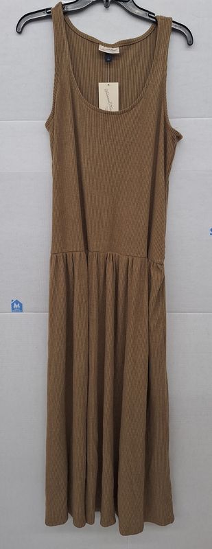 Universal Thread Drop Waist Knit Midi Slip Dress Brown  L